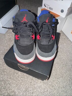Jordan Kids' Black/Gray/Red/Blue Retro Sneakers